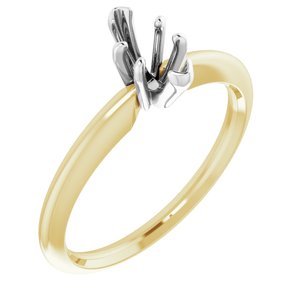 14K Geel & Witgoud 8x3.5 mm Marquise Solitair Verlovings Ring Montuur