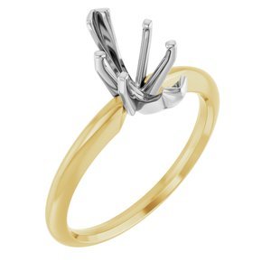 14K Geel & Witgoud 11x5.25 mm Marquise Solitair Verlovings Ring Montuur