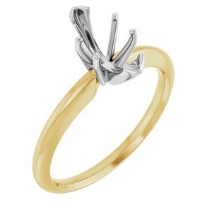14K Geel & Witgoud 10x5 mm Marquise Solitair Verlovings Ring Montuur
