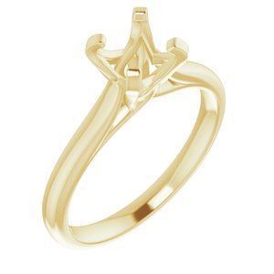 14K Geelgoud 7 mm Rond Verlovings Ring Montuur
