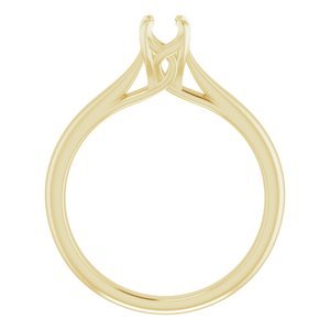 18K Geelgoud 4.4 mm Rond Verlovings Ring Montuur - Afbeelding 2