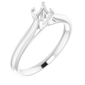 14K Witgoud 4.4 mm Rond Verlovings Ring Montuur