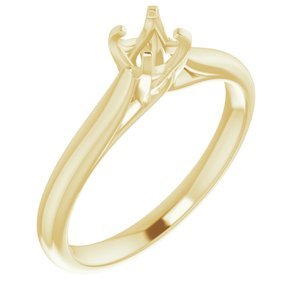 14K Geelgoud 4.4 mm Rond Verlovings Ring Montuur