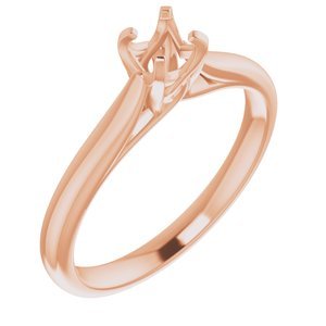 14K Roségoud 4.4 mm Rond Verlovings Ring Montuur