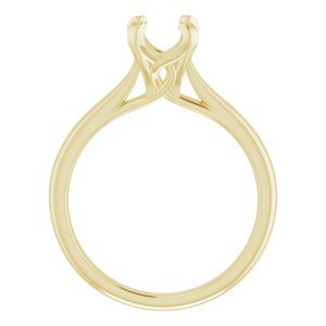 18K Geelgoud 7 mm Rond Verlovings Ring Montuur - Afbeelding 2