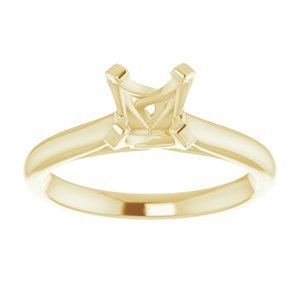 18K Geelgoud 7 mm Rond Verlovings Ring Montuur - Afbeelding 3