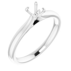 14K Witgoud 4.4 mm Rond Solitair Verlovings Ring Montuur