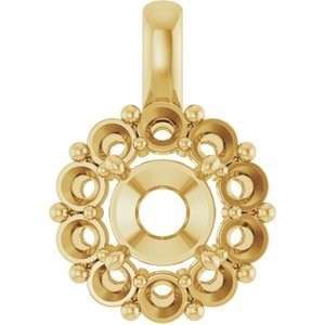 14K Geelgoud 7 mm Rond Hanger Montuur