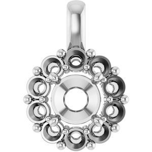 18K Witgoud  7 mm Rond Hanger Montuur