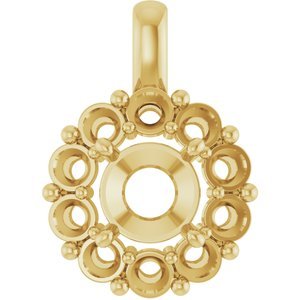 14K Geelgoud 9.4 mm Rond Hanger Montuur