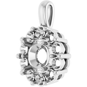 18K Witgoud 8.8 mm Rond Hanger Montuur - Afbeelding 2