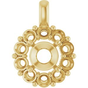 18K Geelgoud  11 mm Rond Hanger Montuur