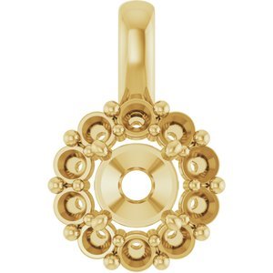 14K Geelgoud  4.8 mm Rond Hanger Montuur
