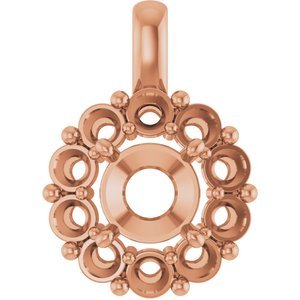 18K Roségoud  9 mm Rond Hanger Montuur
