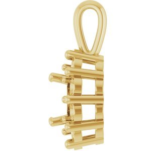 14K Geelgoud 6.5 mm Rond Hanger Montuur - Afbeelding 3