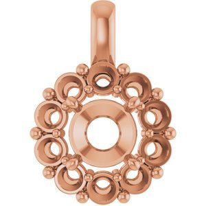14K Roségoud  8.2 mm Rond Hanger Montuur