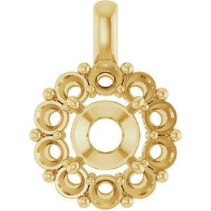 18K Geelgoud  10 mm Rond Hanger Montuur