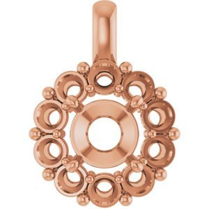 14K Roségoud  10 mm Rond Hanger Montuur