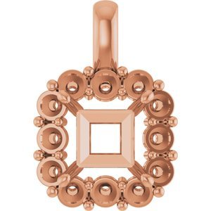 18K Roségoud  9 mm Princess Hanger Montuur
