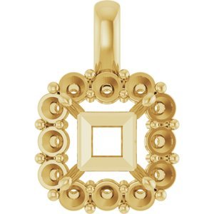 14K Geelgoud 7.5 mm Princess Hanger Montuur