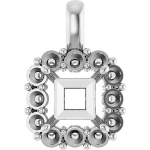 18K Witgoud  8 mm Princess Hanger Montuur