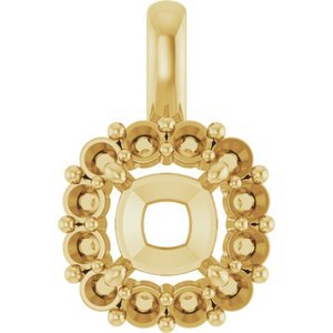 14K Geelgoud  5 mm Cushion Hanger Montuur