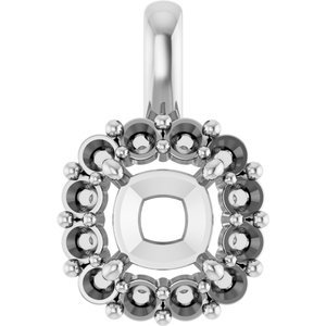 18K Witgoud  5 mm Cushion Hanger Montuur