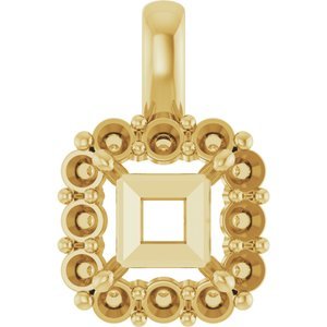 14K Geelgoud  5 mm Princess Hanger Montuur