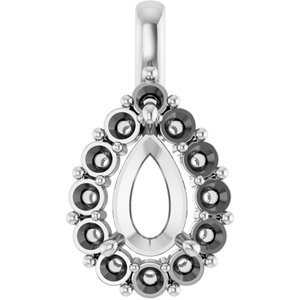 18K Witgoud  12x8 mm Peer Hanger Montuur