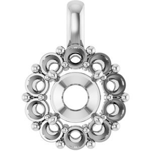 18K Witgoud  8.8 mm Rond Hanger Montuur