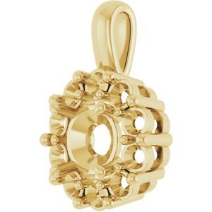 14K Geelgoud 6.5 mm Rond Hanger Montuur - Afbeelding 2