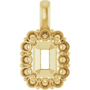 14K Geelgoud 7x5 mm Emerald Hanger Montuur
