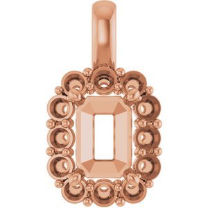 18K Roségoud  7x5 mm Emerald Hanger Montuur