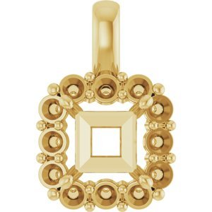 14K Geelgoud  5.5 mm Princess Hanger Montuur