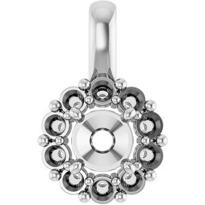 18K Witgoud  4.4 mm Rond Hanger Montuur