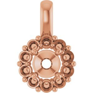 14K Roségoud  4.4 mm Rond Hanger Montuur