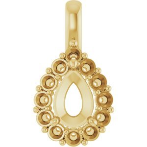 14K Geelgoud 7x5 mm Peer Hanger Montuur