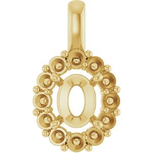 18K Geelgoud 9x7 mm Ovaal Hanger Montuur