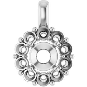 18K Witgoud  8 mm Rond Hanger Montuur