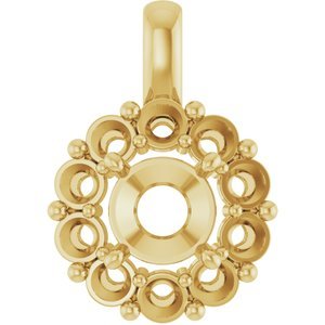 14K Geelgoud 8 mm Rond Hanger Montuur