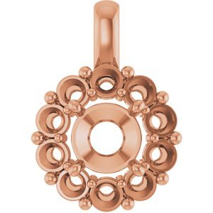 18K Roségoud  8 mm Rond Hanger Montuur