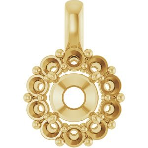 14K Geelgoud  6.5 mm Rond Hanger Montuur