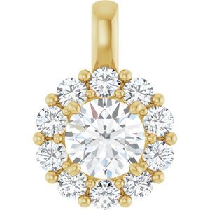 14K Geelgoud 6.5 mm Rond Hanger Montuur - Afbeelding 5