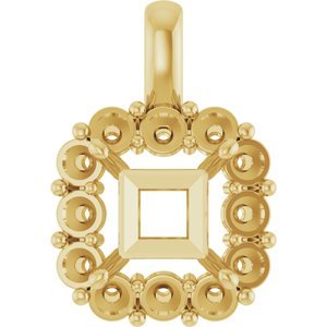 14K Geelgoud  10 mm Princess Hanger Montuur