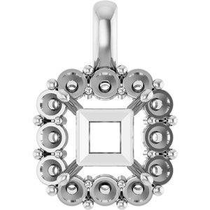 18K Witgoud  10 mm Princess Hanger Montuur