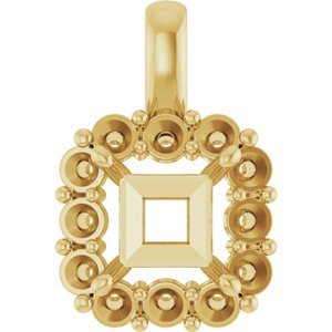 14K Geelgoud  6.5 mm Princess Hanger Montuur
