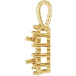 18K Geelgoud 9x7 mm Ovaal Hanger Montuur - Afbeelding 3