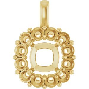 14K Geelgoud  10 mm Cushion Hanger Montuur