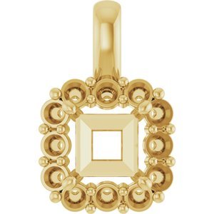 14K Geelgoud  4.5 mm Princess Hanger Montuur