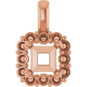 14K Roségoud  4.5 mm Princess Hanger Montuur